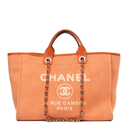 Chanel Canvas Medium Deauville Tote Orange 1 of 16