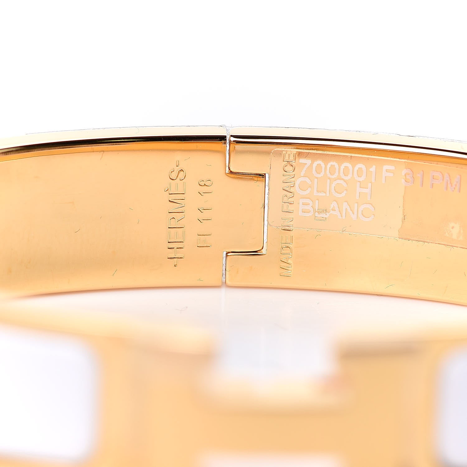 Hermes Enamel Narrow Clic Clac H Bracelet PM White 5 of 6