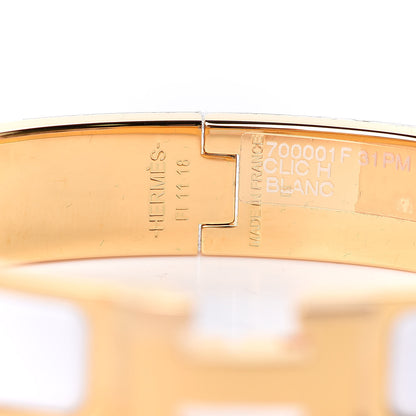 Hermes Enamel Narrow Clic Clac H Bracelet PM White 5 of 6