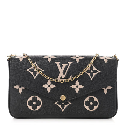 Louis Vuitton Empreinte Monogram Giant Felicie Pochette Black Beige 4 of 13