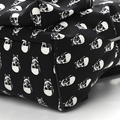 Saint Laurent Canvas Skull Print City Backpack Black 9 of 10