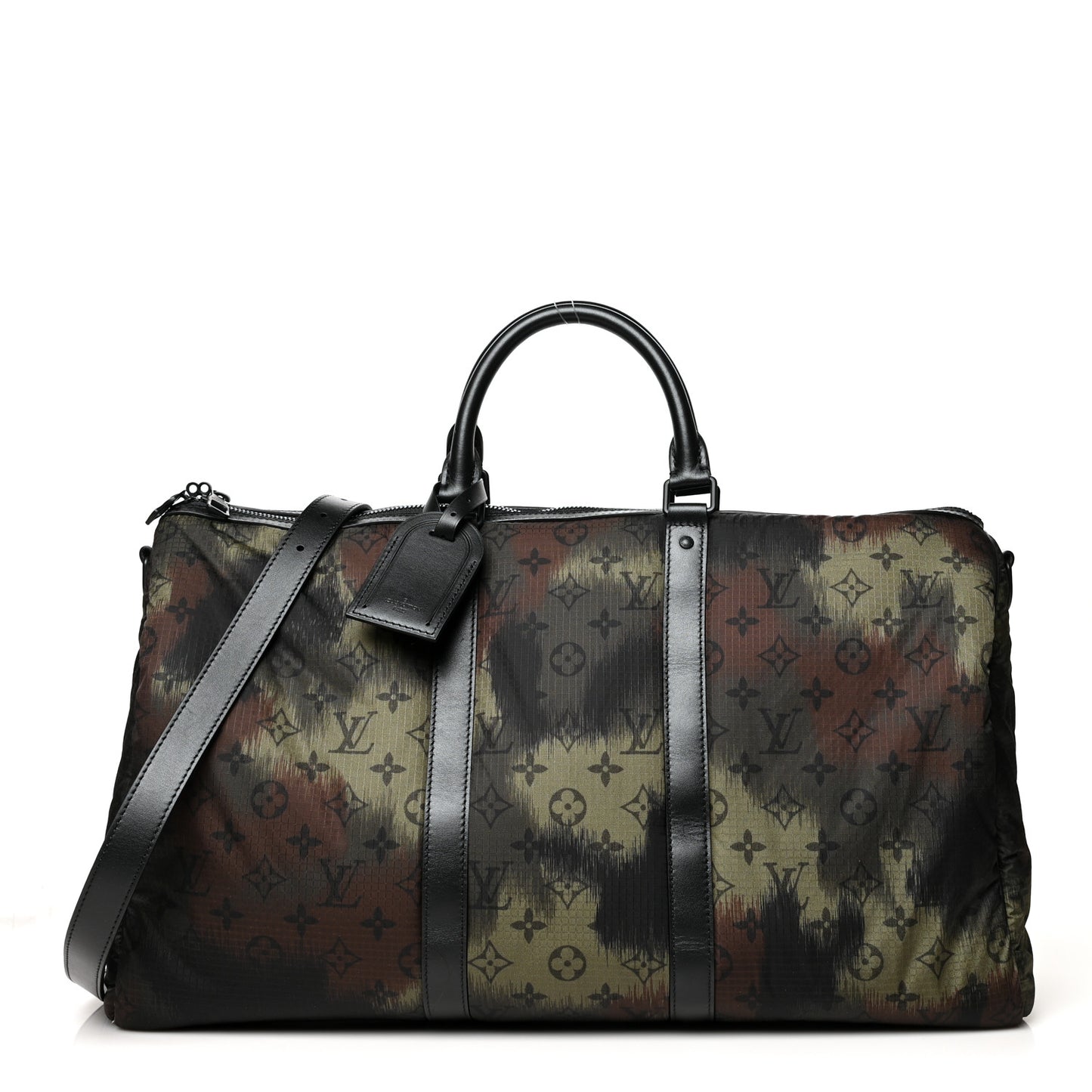 Nylon Monogram Camouflage Keepall Bandouliere 50 Kaki