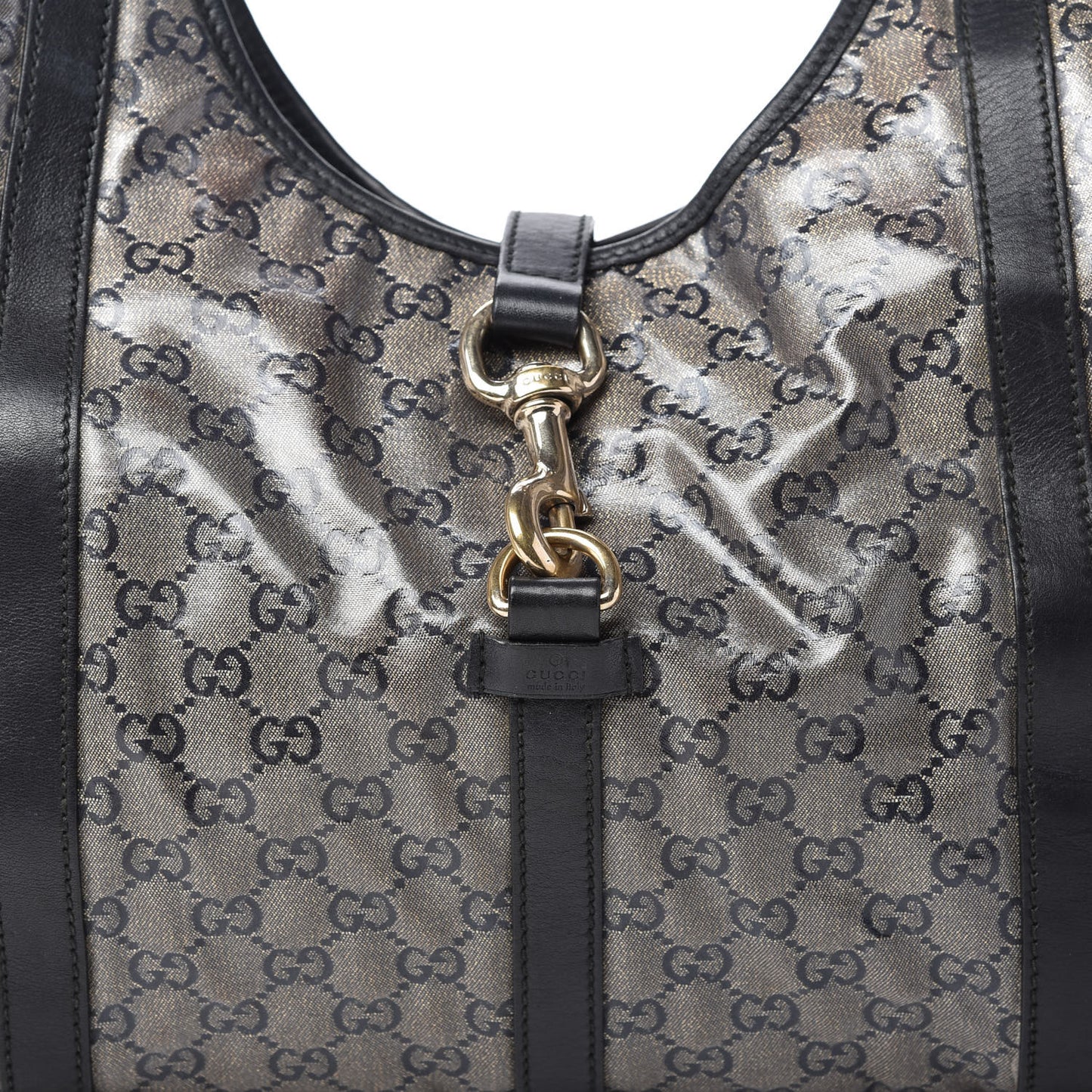 Crystal Monogram Medium Joy Shoulder Bag Black