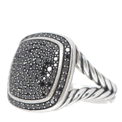 David Yurman Sterling Silver Black Diamond 14mm Albion Pave Ring 52 6 3 of 4