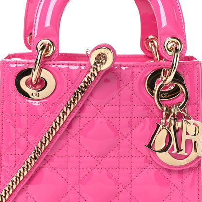 Christian Dior Patent Cannage Mini Lady Dior Pink 7 of 9