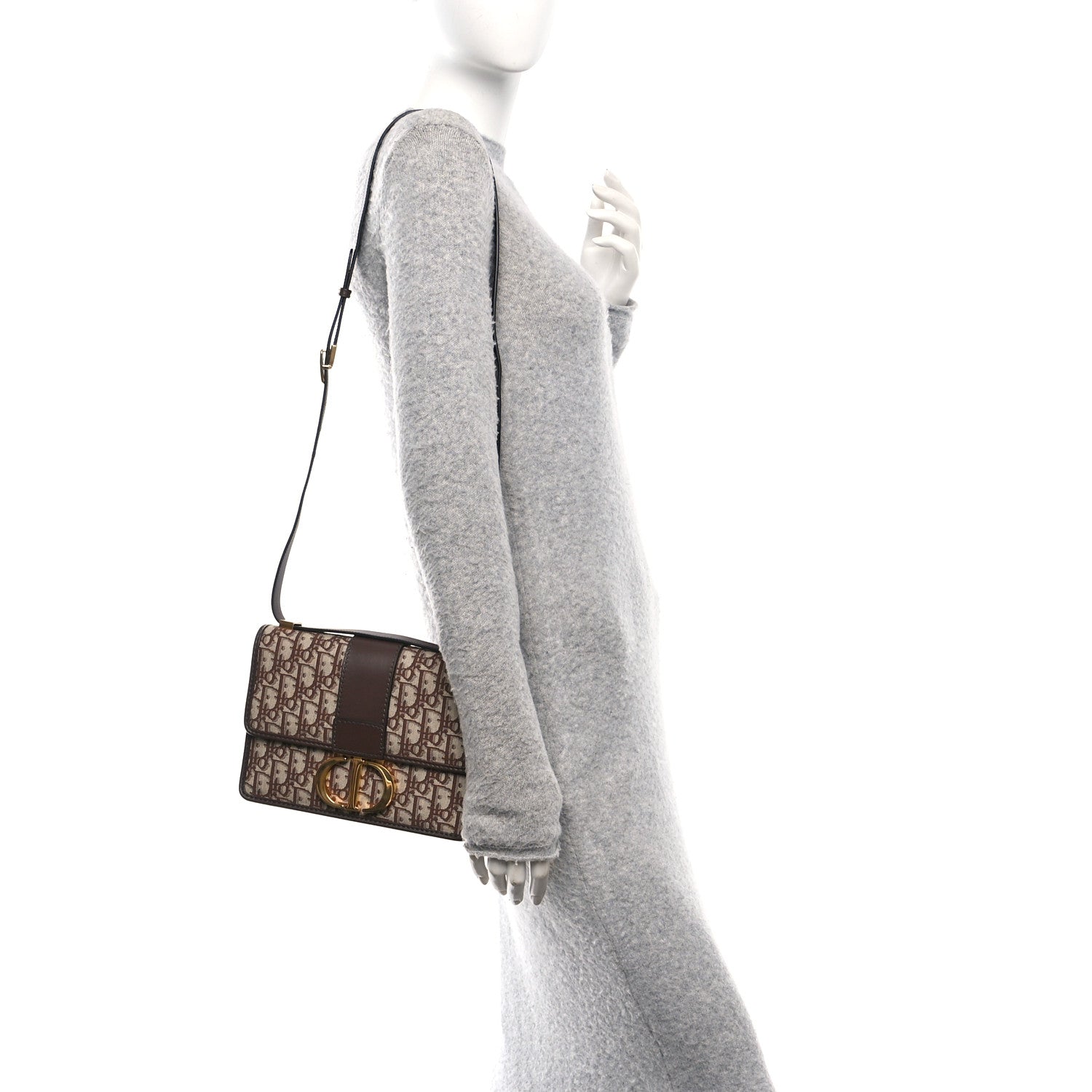 Christian Dior Oblique 30 Montaigne Flap Bag Brown 2 of 9