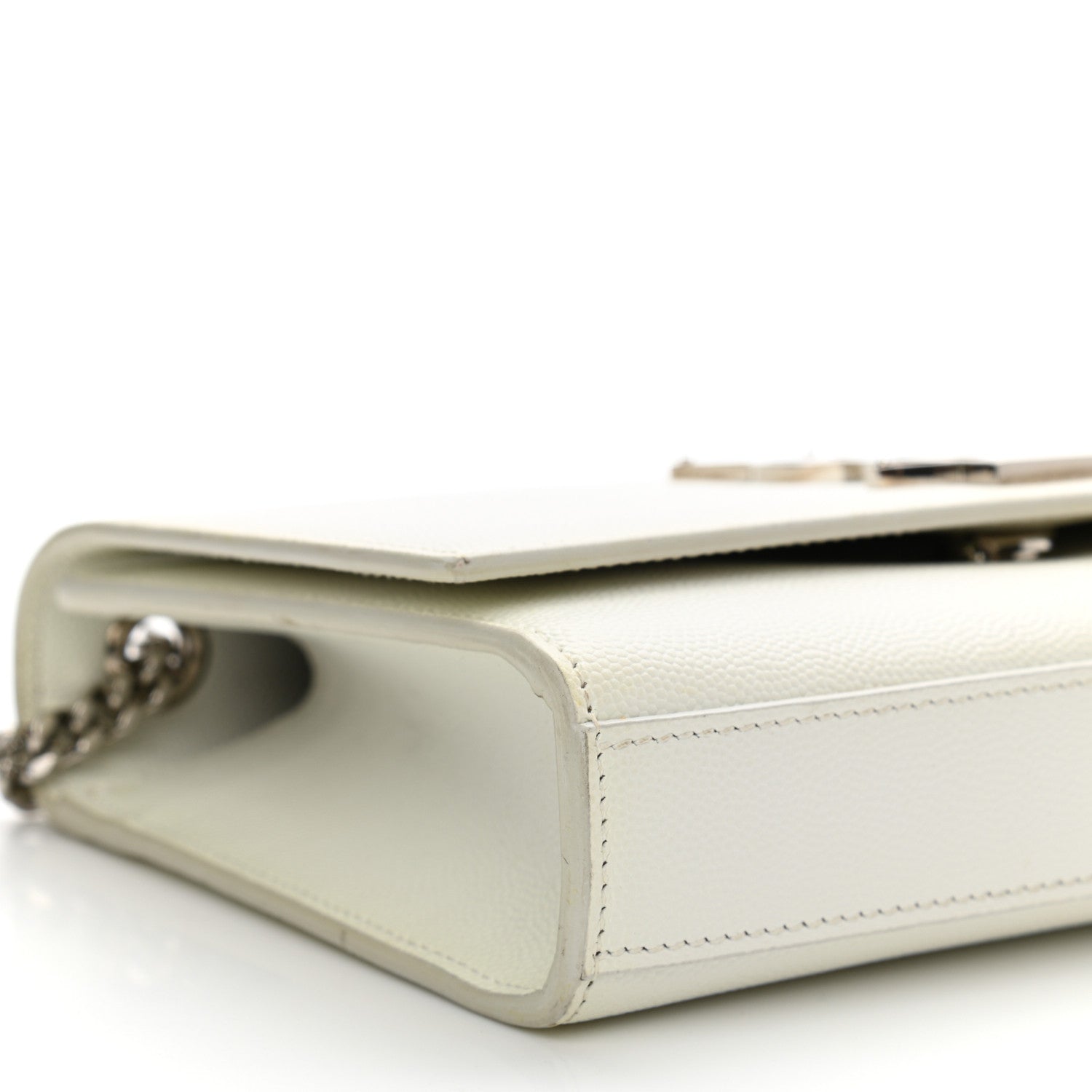 Saint Laurent Grain De Poudre Small Monogram Kate Satchel Icy White 7 of 10