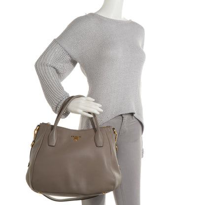 Prada Vitello Daino Shoulder Bag Argilla 2 of 10