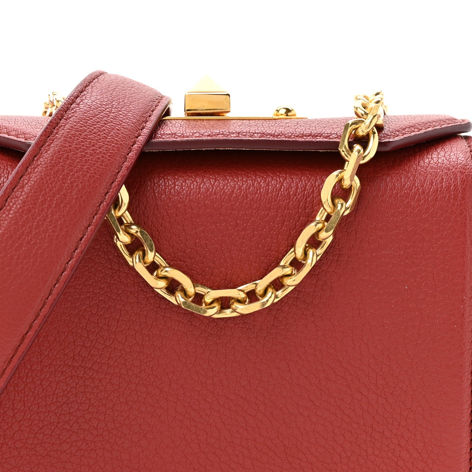 Alexander McQueen Silky Amish Grained Box Shoulder Bag 16 Lacquered Red 7 of 13