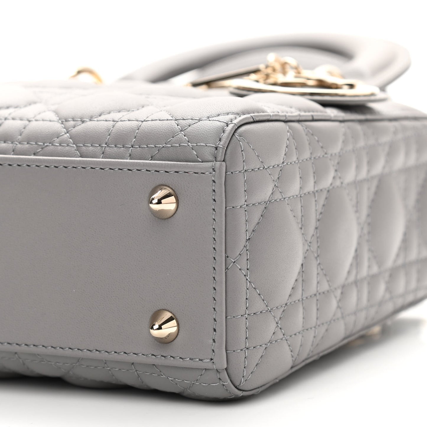 Lambskin Cannage Small My ABCDior Lady Dior Grey