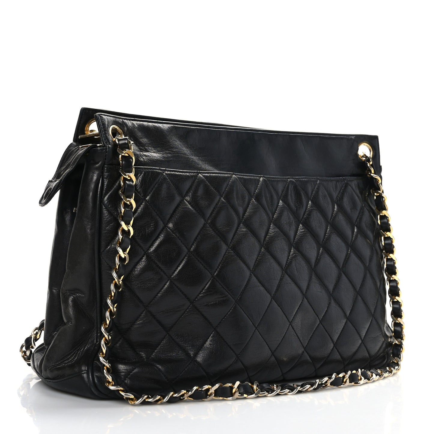 Lambskin Quilted Shoulder Bag Black
