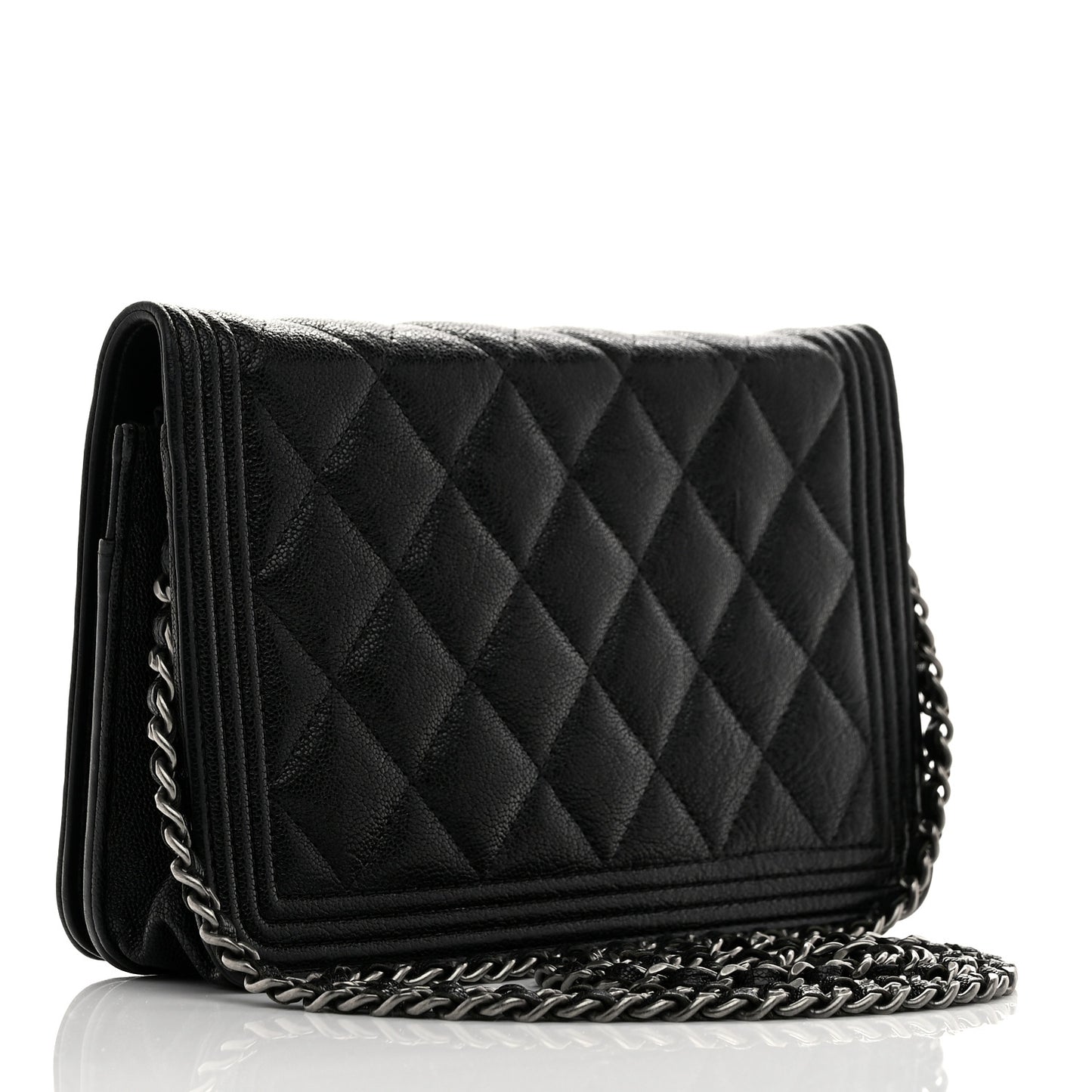 Caviar Quilted Boy Wallet On Chain WOC Black