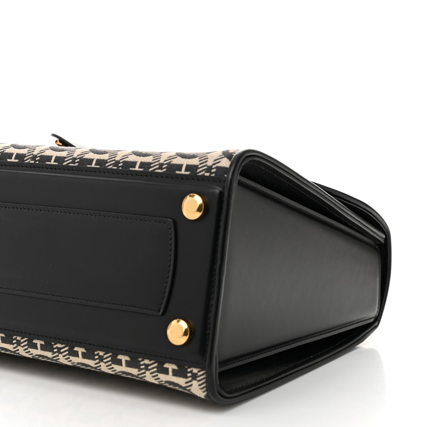 Canvas Calfskin Gancini Medium Boxyz Black Beige