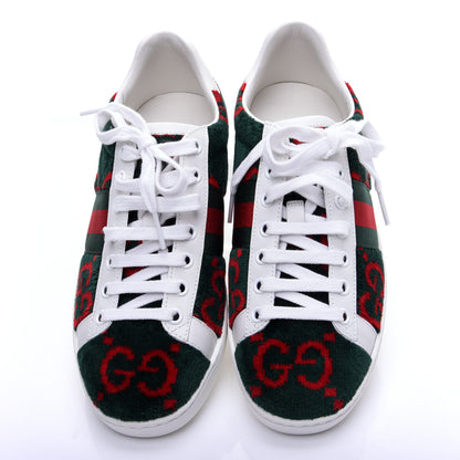 Gucci Terry Cloth GG Monogram Web Womens Ace Sneakers 36.5 Green Red 7 of 12