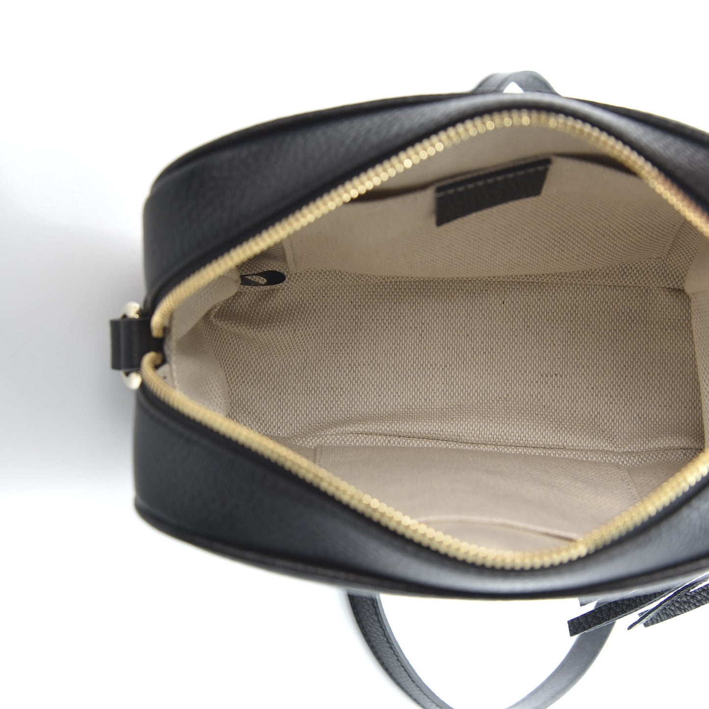 Pebbled Calfskin Small Soho Disco Bag Black