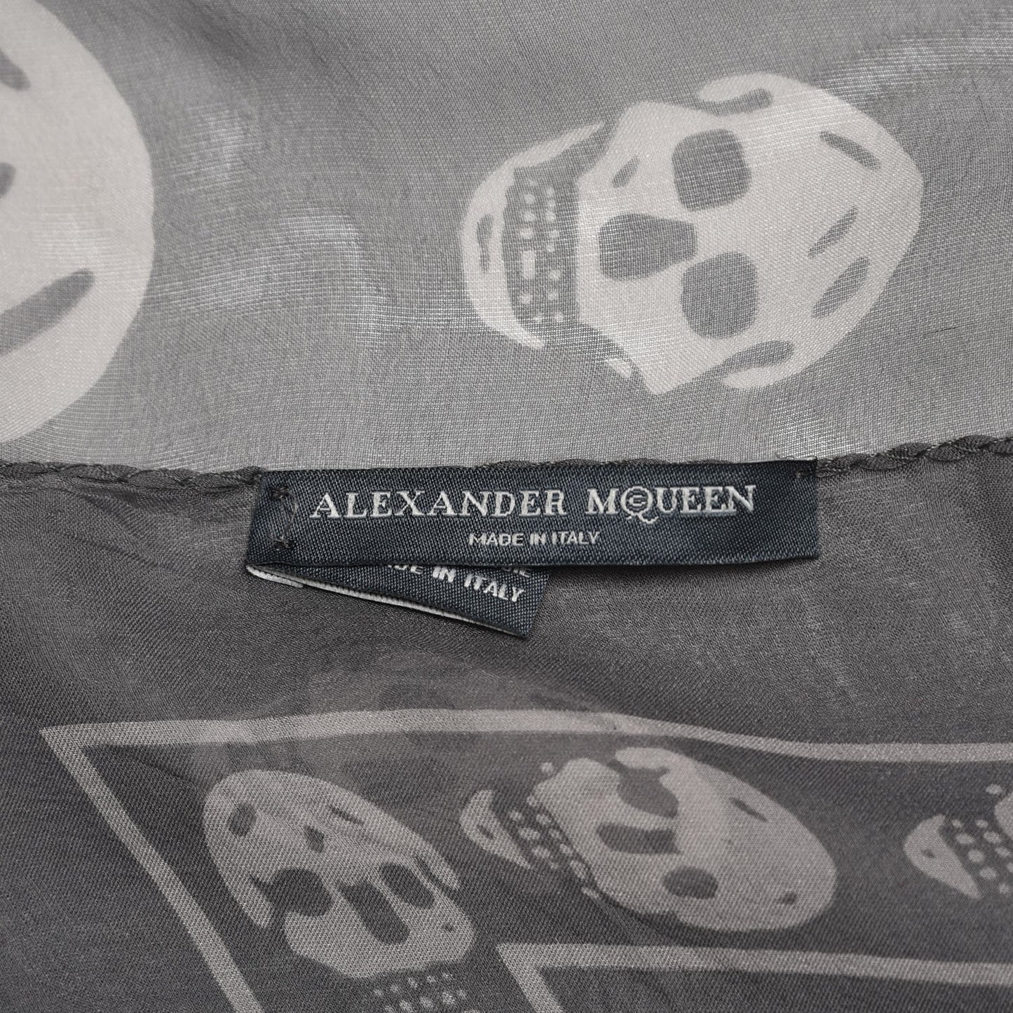 Silk Chiffon Skull Scarf Dark Grey