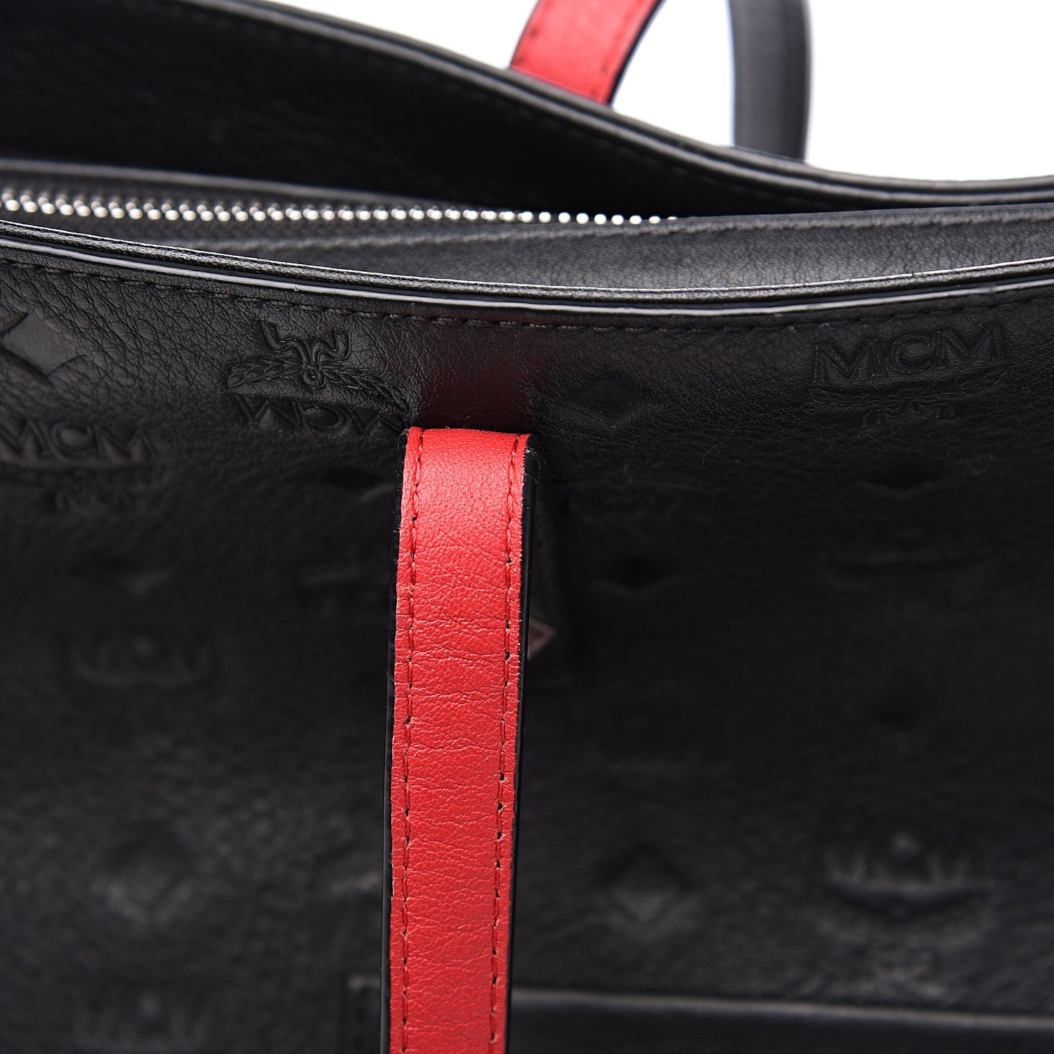 MCM Calfskin Ottomar Monogram Medium Klara Shopper Tote Black 11 of 12