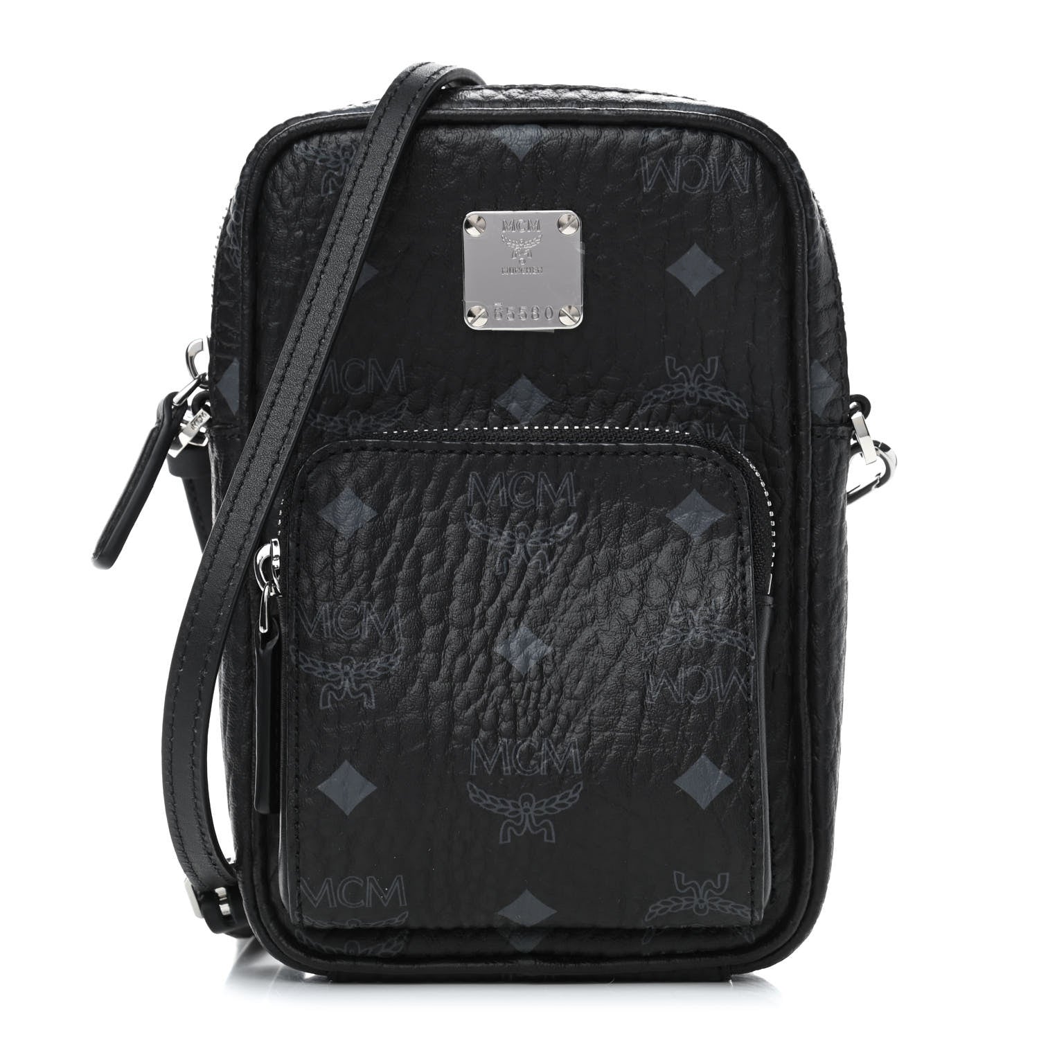 MCM Visetos Double Zip Crossbody Pouch Black 1 of 4