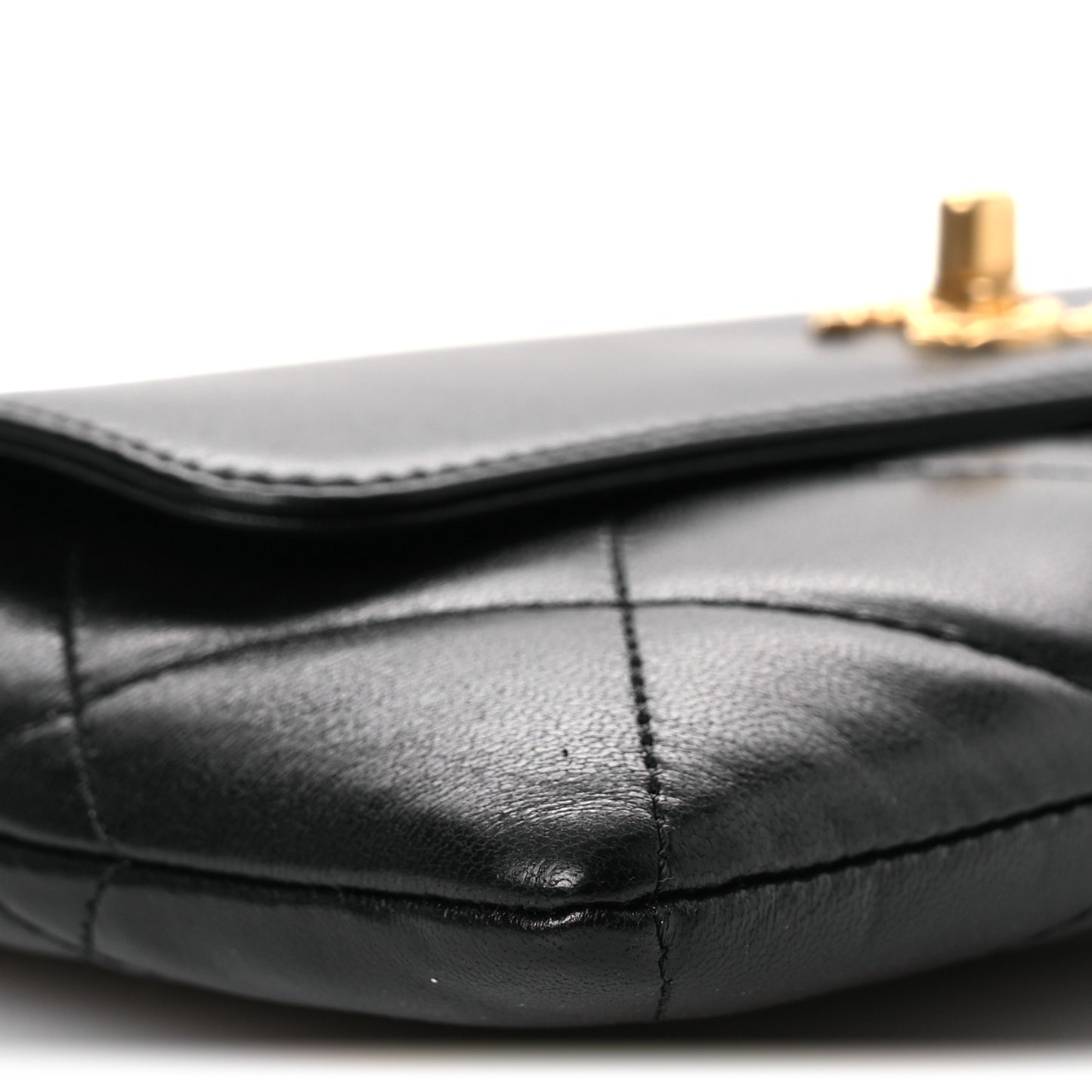 Lambskin Quilted Clutch Mini Flap Bag Black