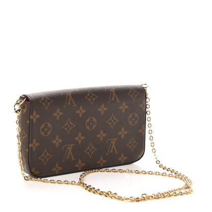 Louis Vuitton Monogram Pochette Felicie Chain Wallet Fuchsia 3 of 14