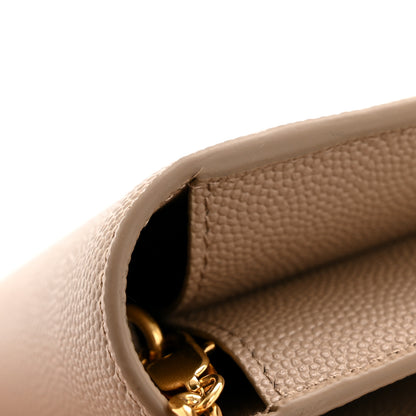 Saint Laurent Grain De Poudre Monogram Uptown Chain Wallet Taupe 14 of 14