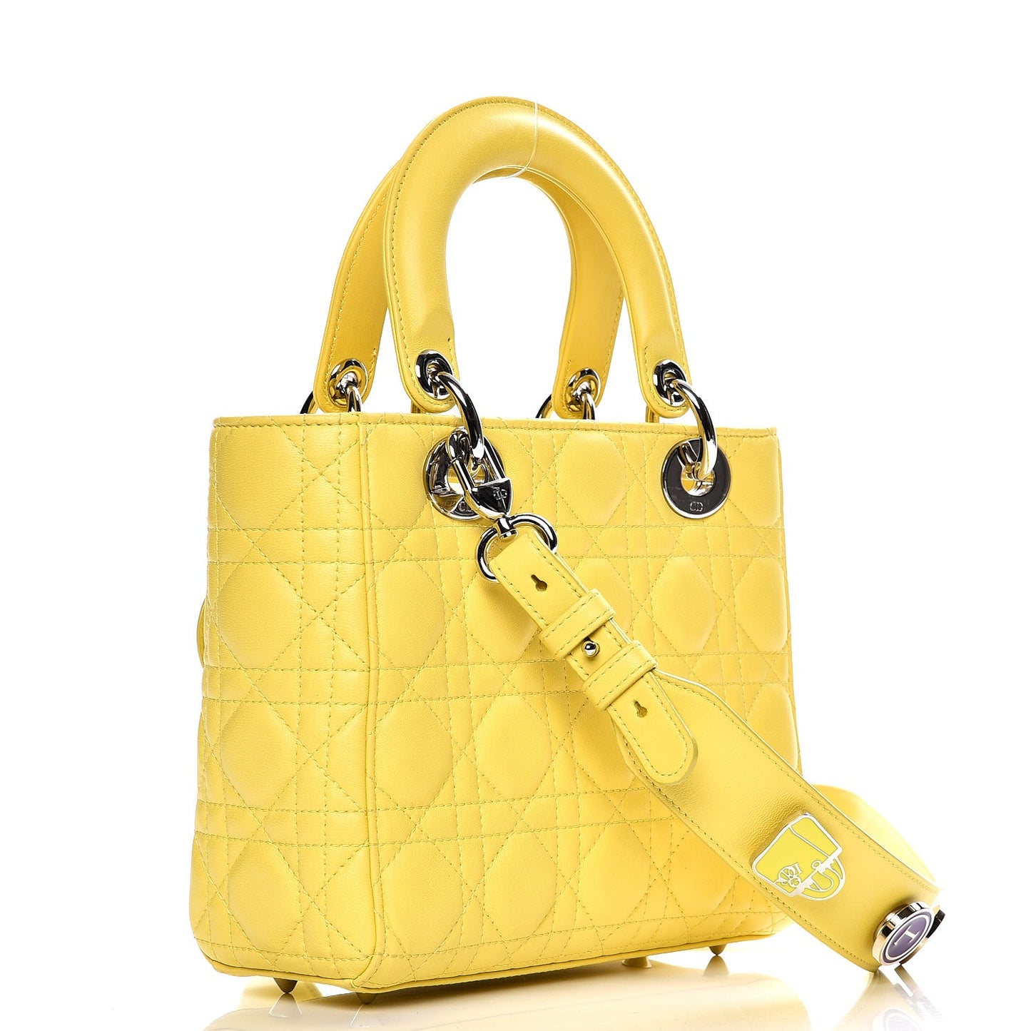 Lambskin Cannage Small My Lady Dior Mimosa Yellow