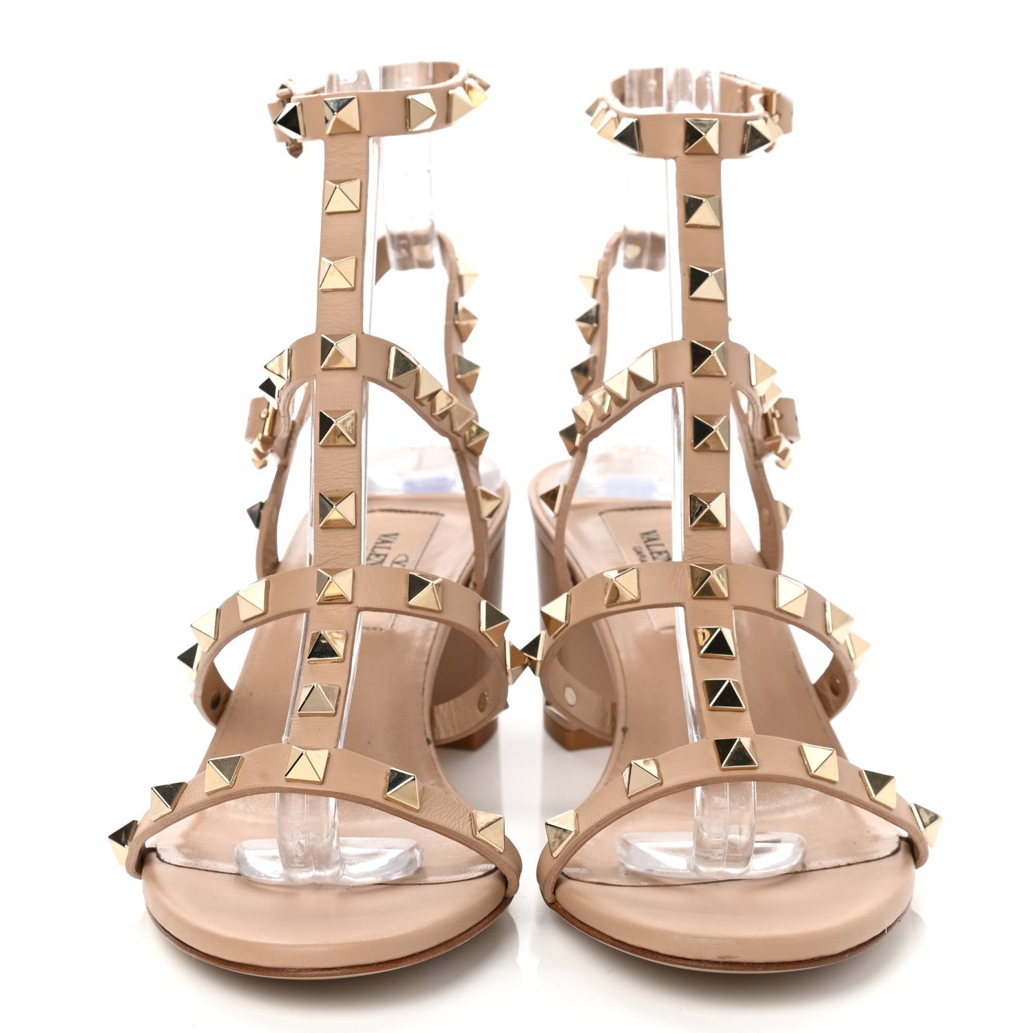 Valentino Garavani Calfskin Rockstud 60mm City Sandals 36 Poudre 2 of 9