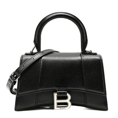Balenciaga Grained Calfskin Hourglass Top Handle Bag XS Black 1 of 9