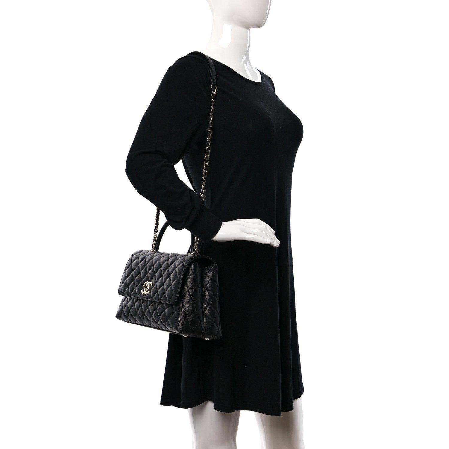 Chanel Caviar Quilted Small Coco Handle Flap Black 2 of 9