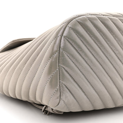 Chanel Iridescent Calfskin Chevron Quilted Small Urban Spirit Backpack Silver 9 of 10