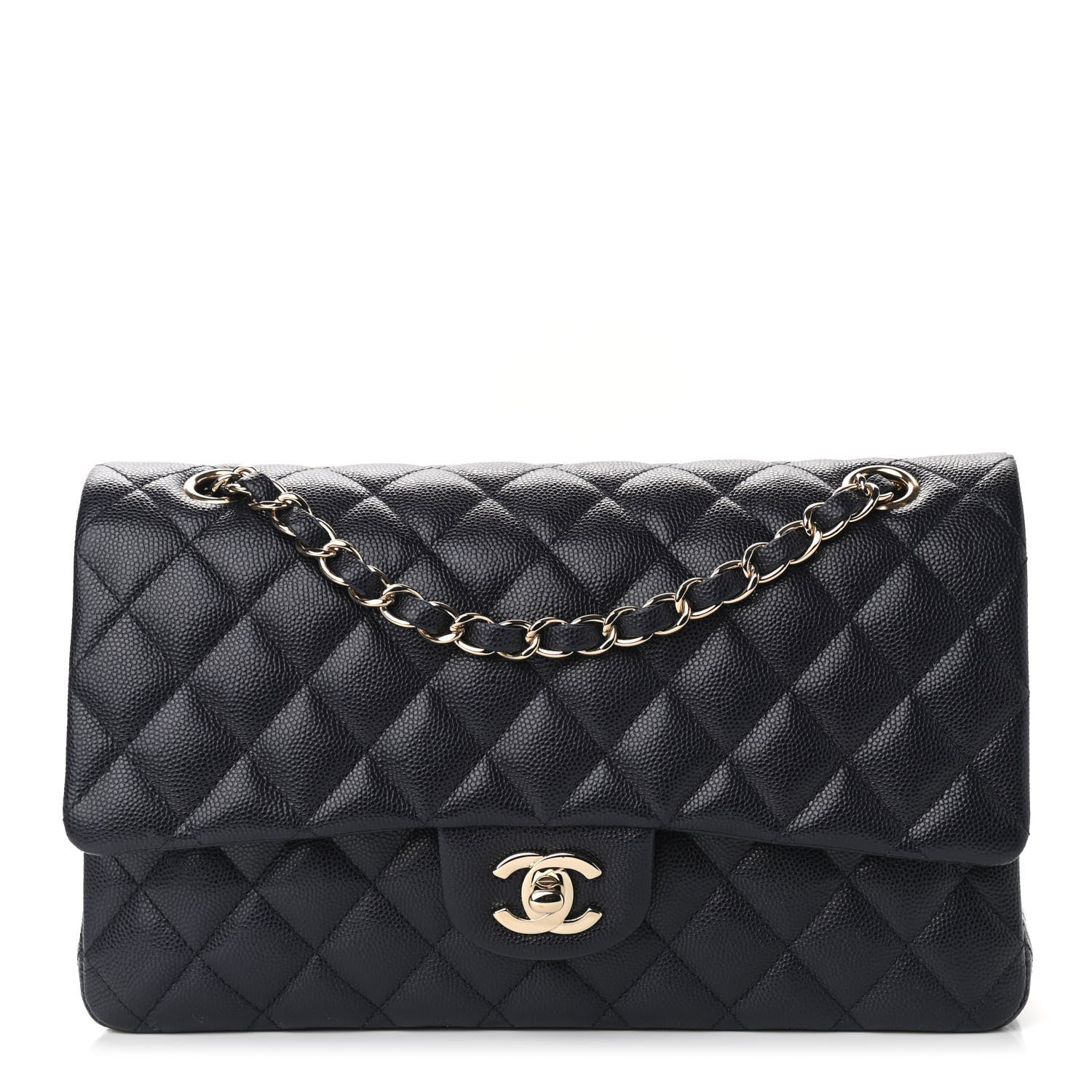 Chanel Caviar Quilted Medium Double Flap Navy 1 of 11