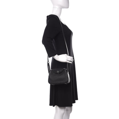 Hermes Taurillon Clemence Mini Lindy 20 Black 2 of 11
