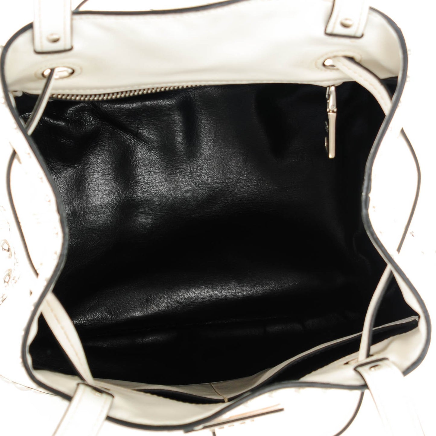 Soft Calf Studded Bucket Bag Bianco