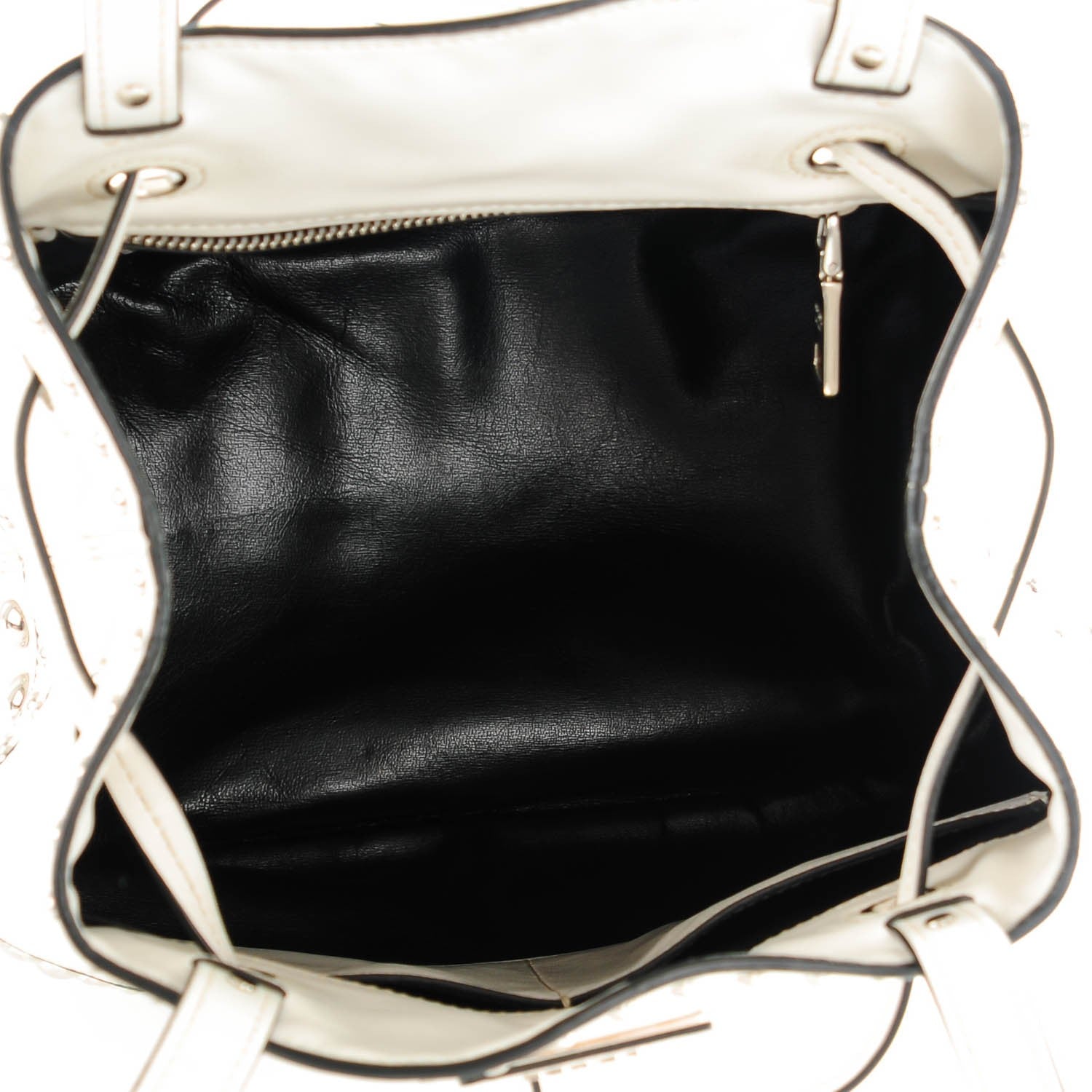 Prada Soft Calf Studded Bucket Bag Bianco 5 of 8