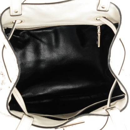 Prada Soft Calf Studded Bucket Bag Bianco 5 of 8