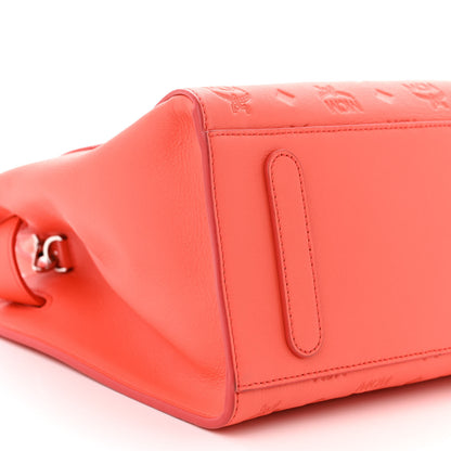 MCM Calfskin Ottomar Monogram Medium Essential Tote Hot Coral 8 of 9