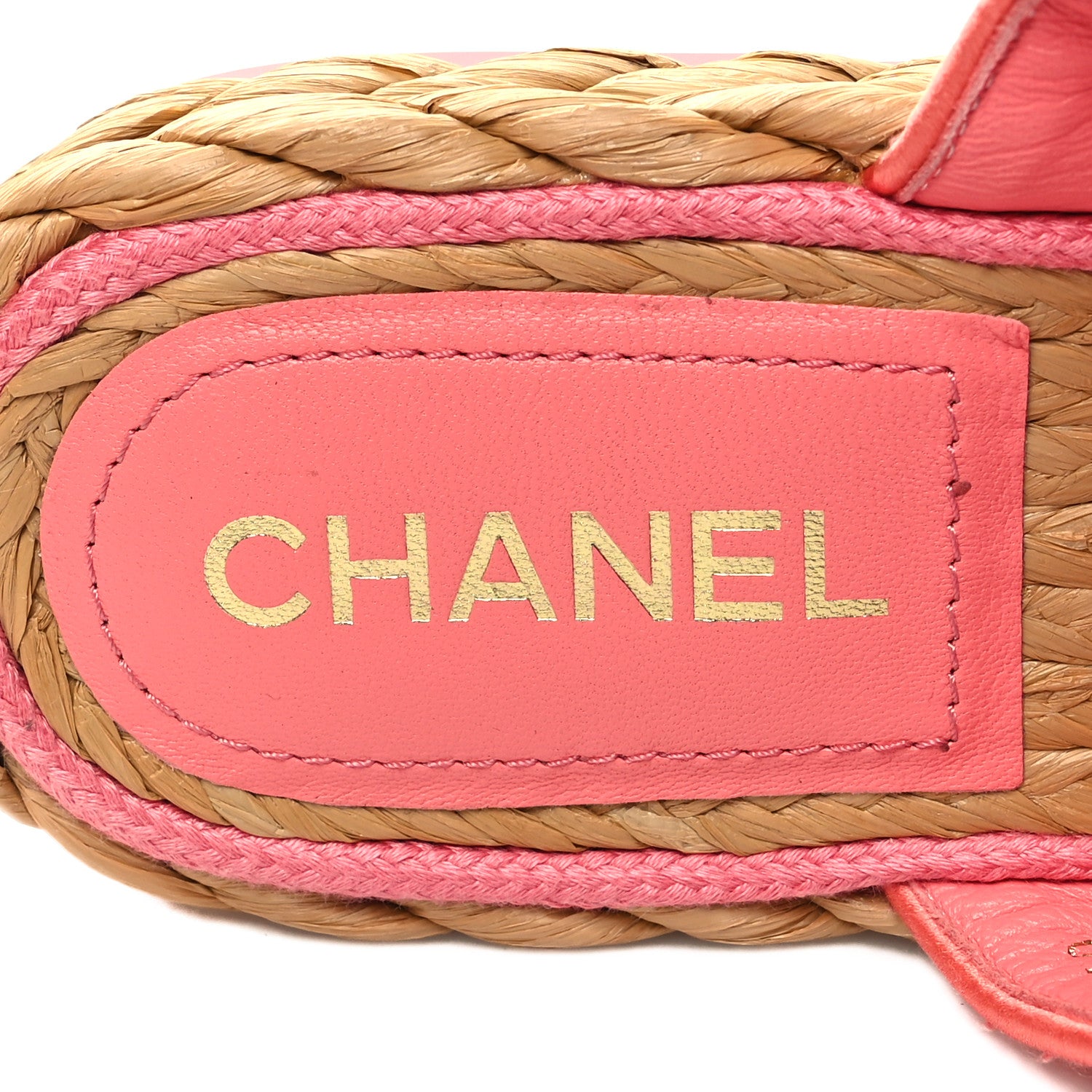 Chanel Terry Cloth Raffia CC Logo Thong Sandals 40 Pink 8 of 9