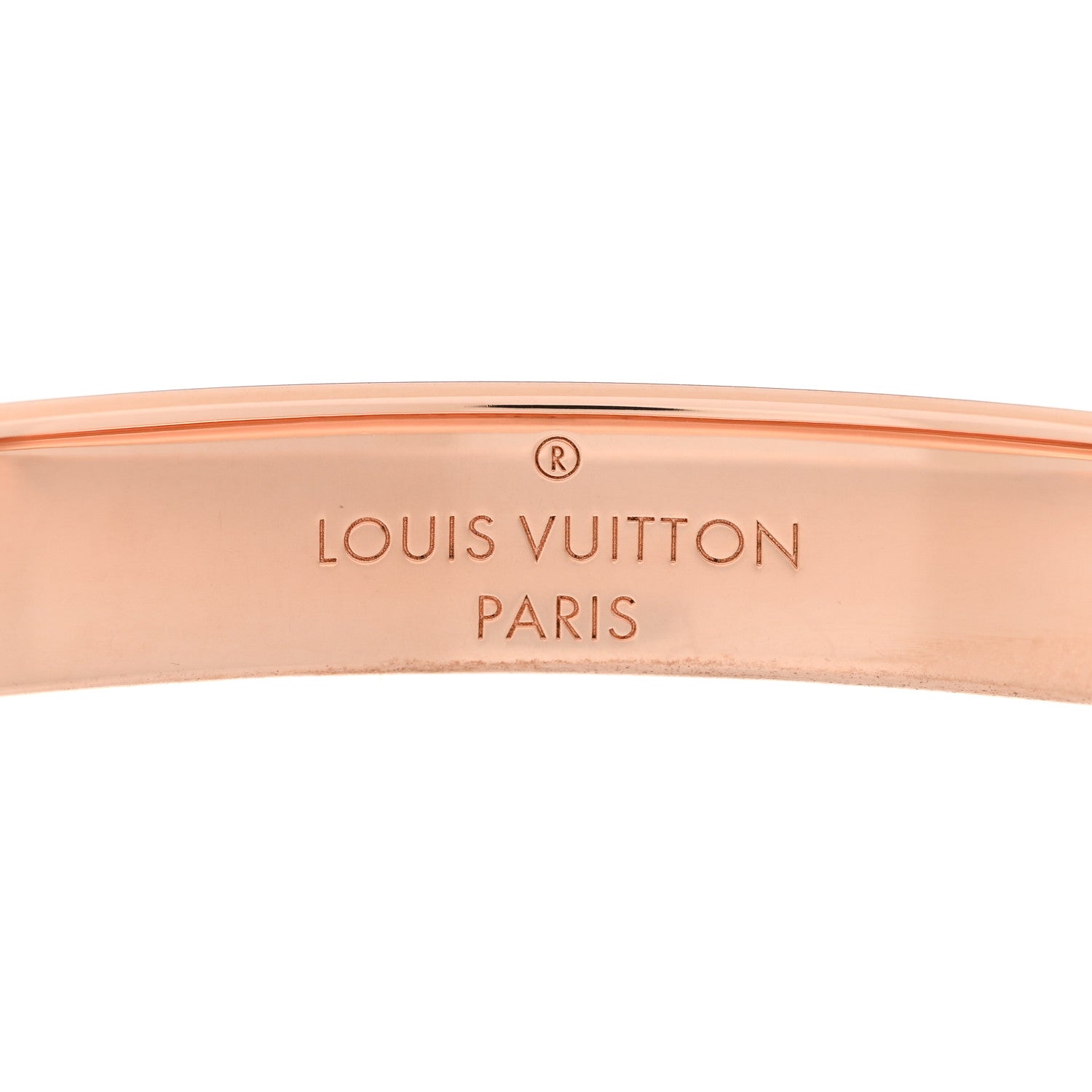 Louis Vuitton Brass Monogram Nanogram Cuff S Pink Gold 4 of 6