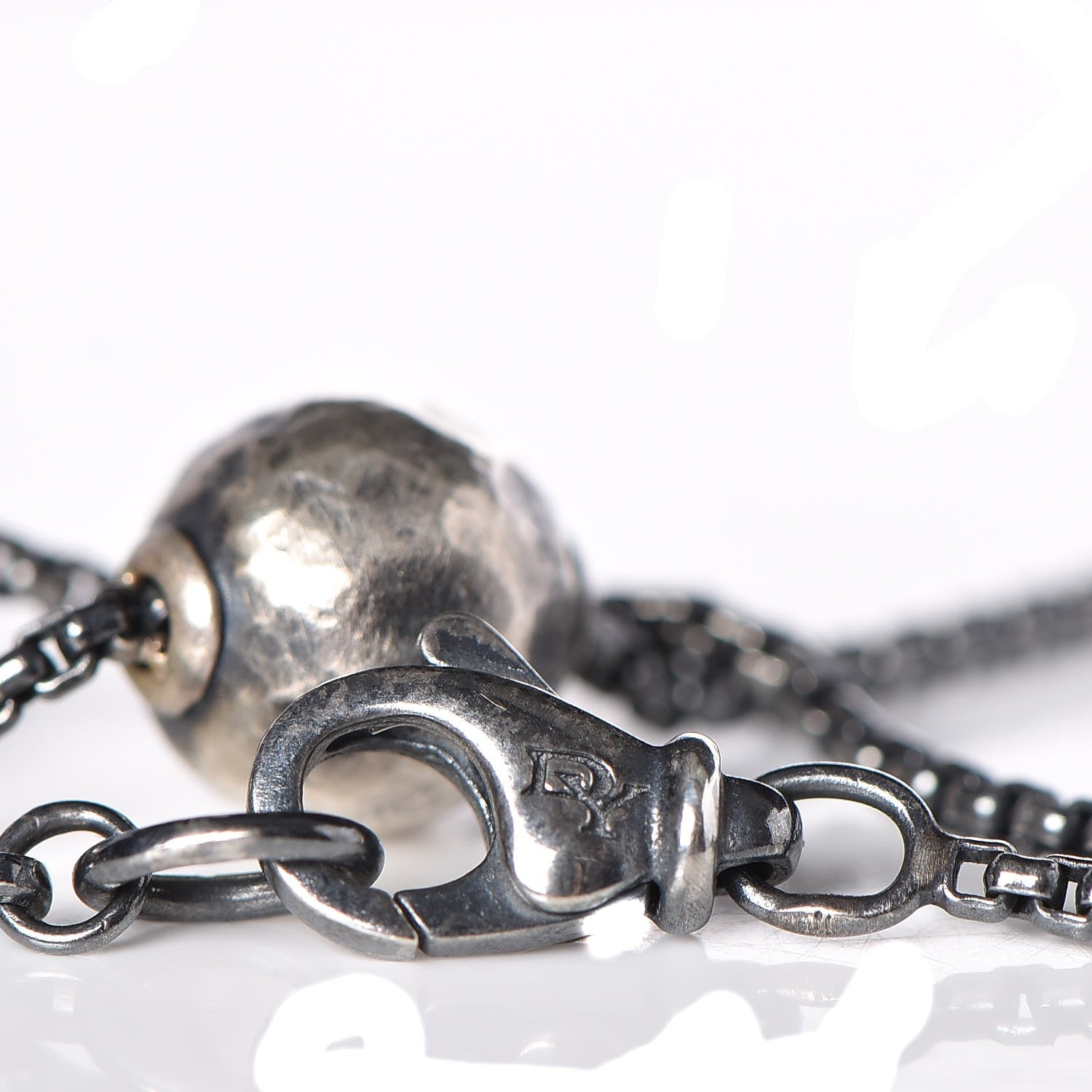 David Yurman Sterling Silver Black Onyx Hematite Elements Station Necklace 7 of 7