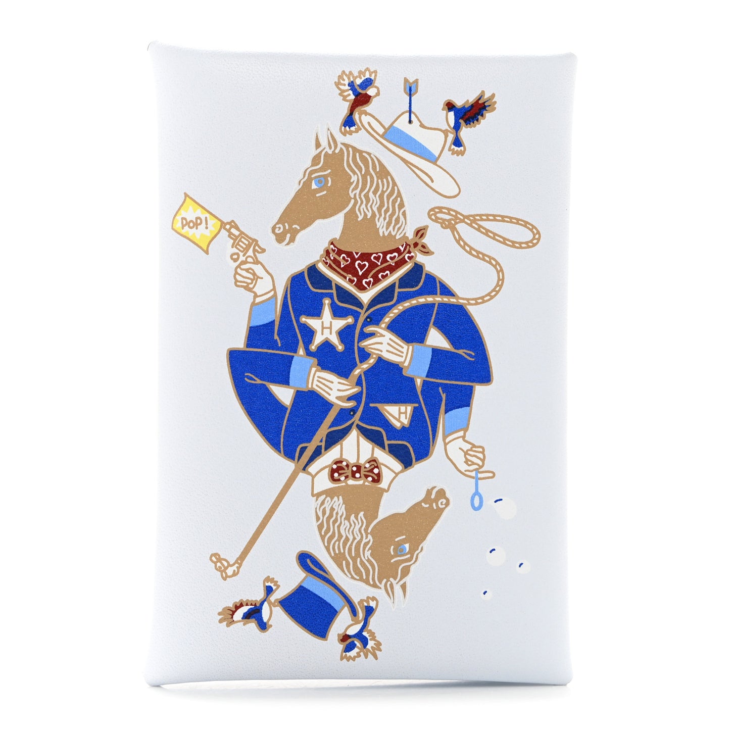 Swift Printed Cowboy Calvi Card Case Bleu Brume
