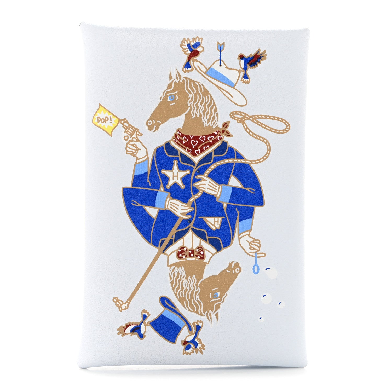 Hermes Swift Printed Cowboy Calvi Card Case Bleu Brume 1 of 8