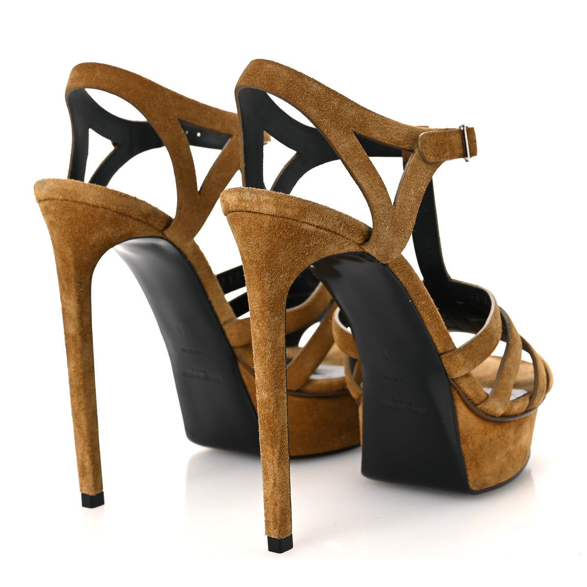 Suede Bianca 105 Platform Sandals 39 Tan