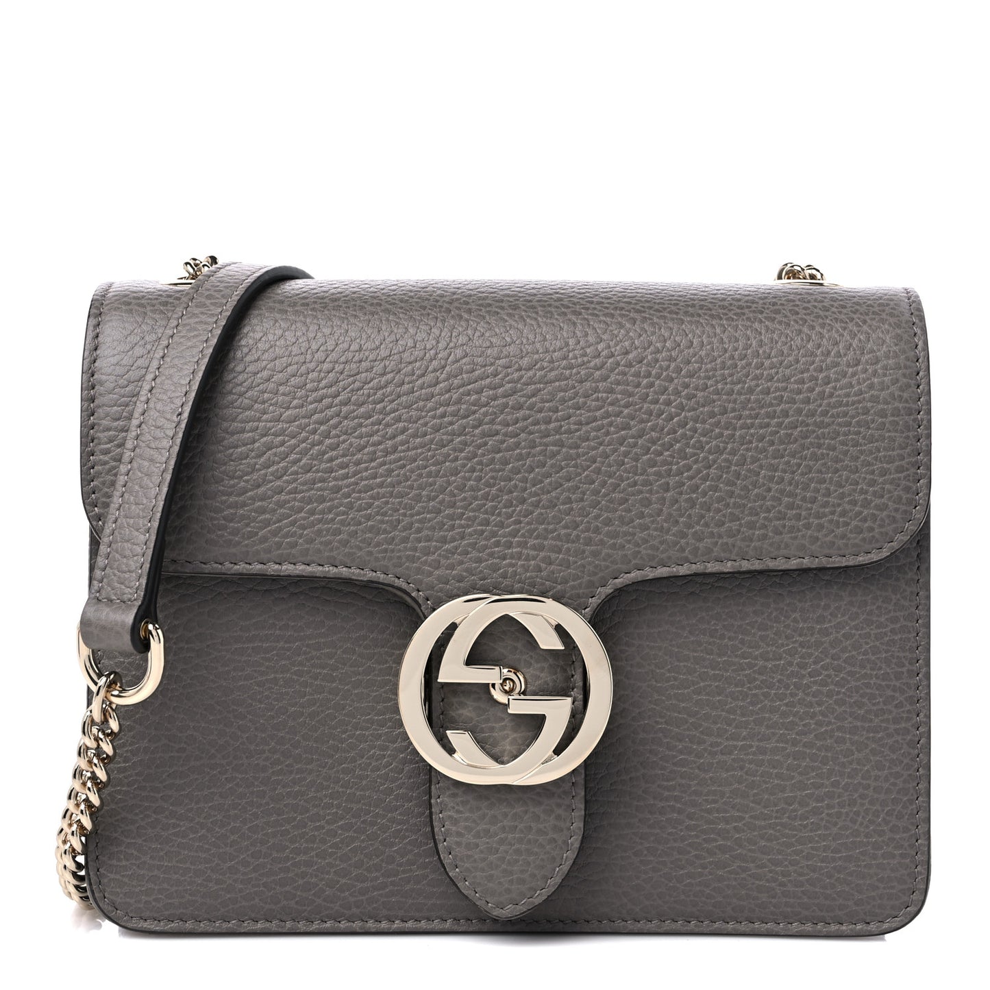 Dollar Calfskin Small Interlocking G Shoulder Bag Loess