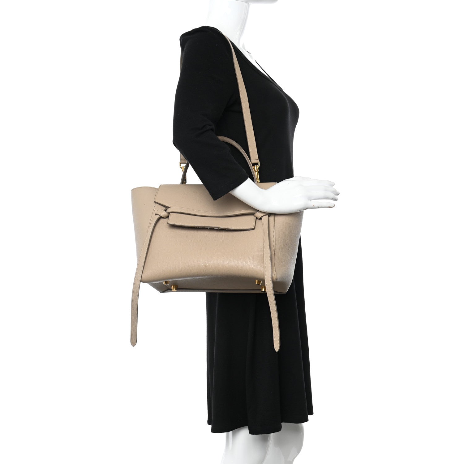 Celine Grained Calfskin Mini Belt Bag Light Taupe 2 of 12