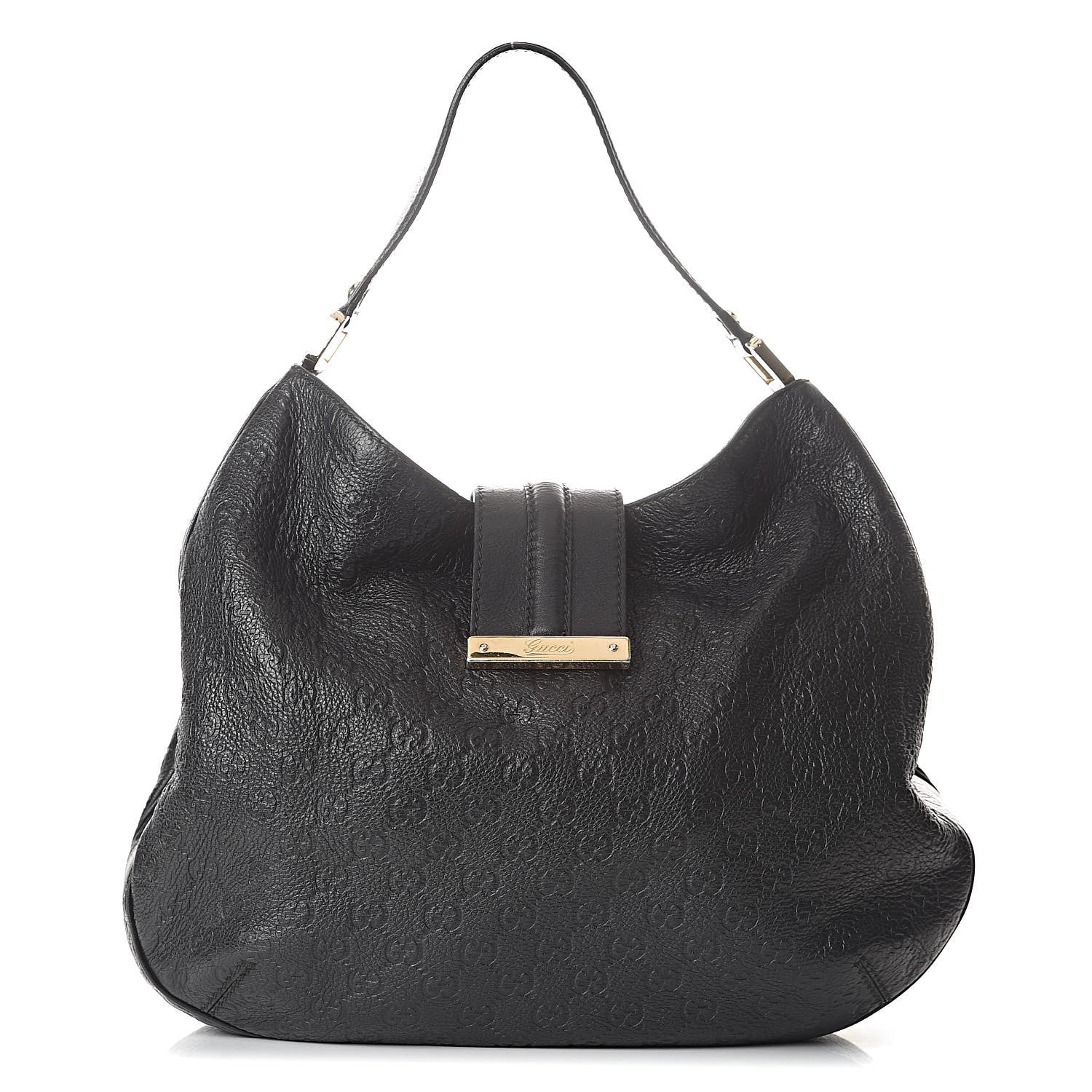 Gucci Guccissima Large New Ladies Web Hobo Black 1 of 12