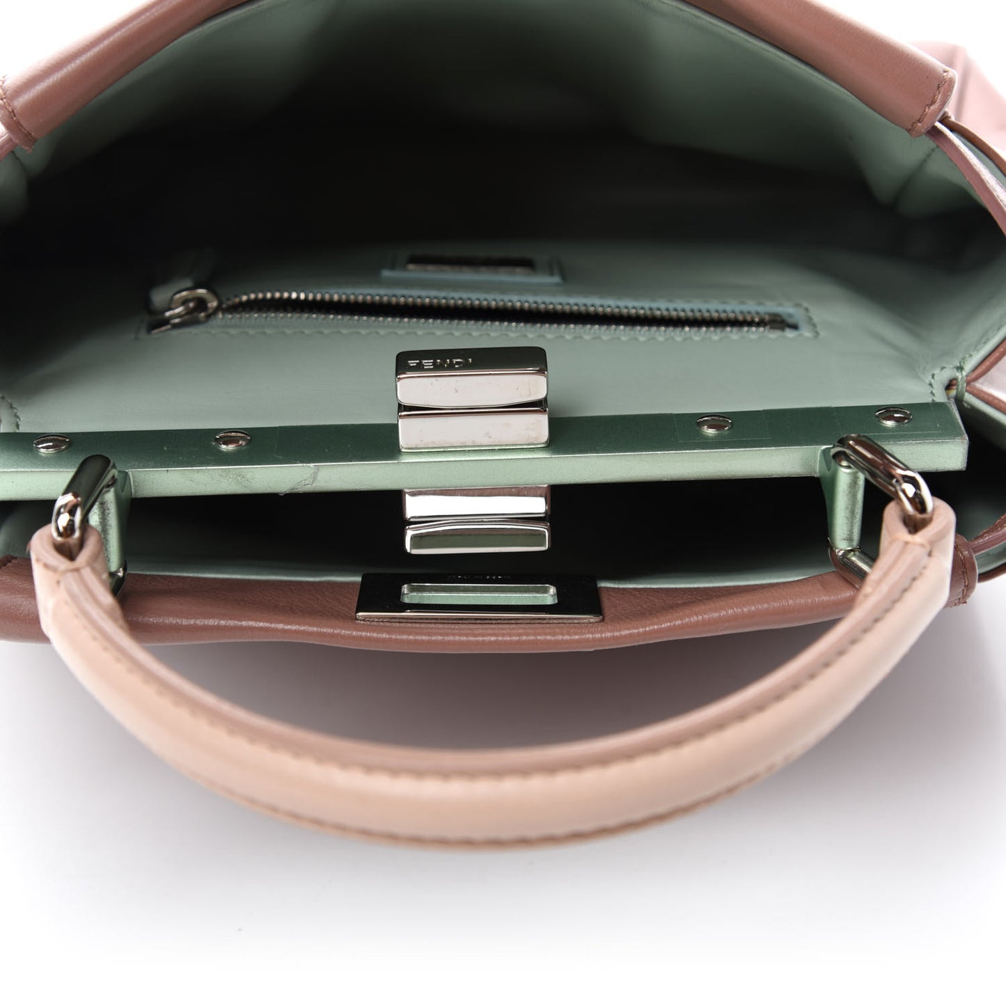 Nappa Colorblock Mini Peekaboo Iconic Satchel English Rose Plaster Oxigen