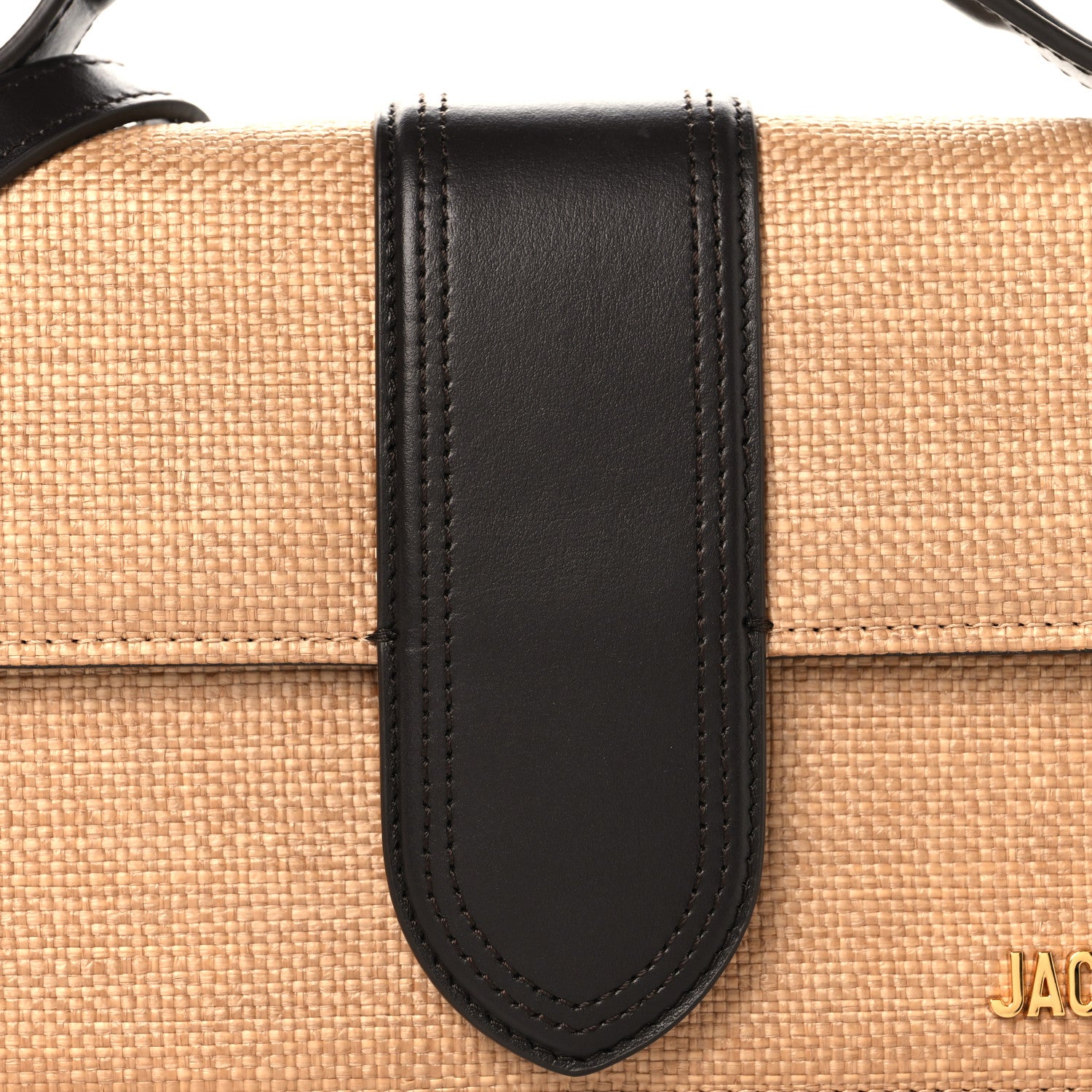Jacquemus Raffia Smooth Calfskin Le Grand Bambino Natural Dark Brown 7 of 9
