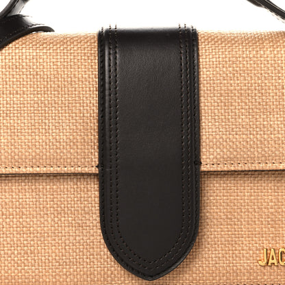 Jacquemus Raffia Smooth Calfskin Le Grand Bambino Natural Dark Brown 7 of 9
