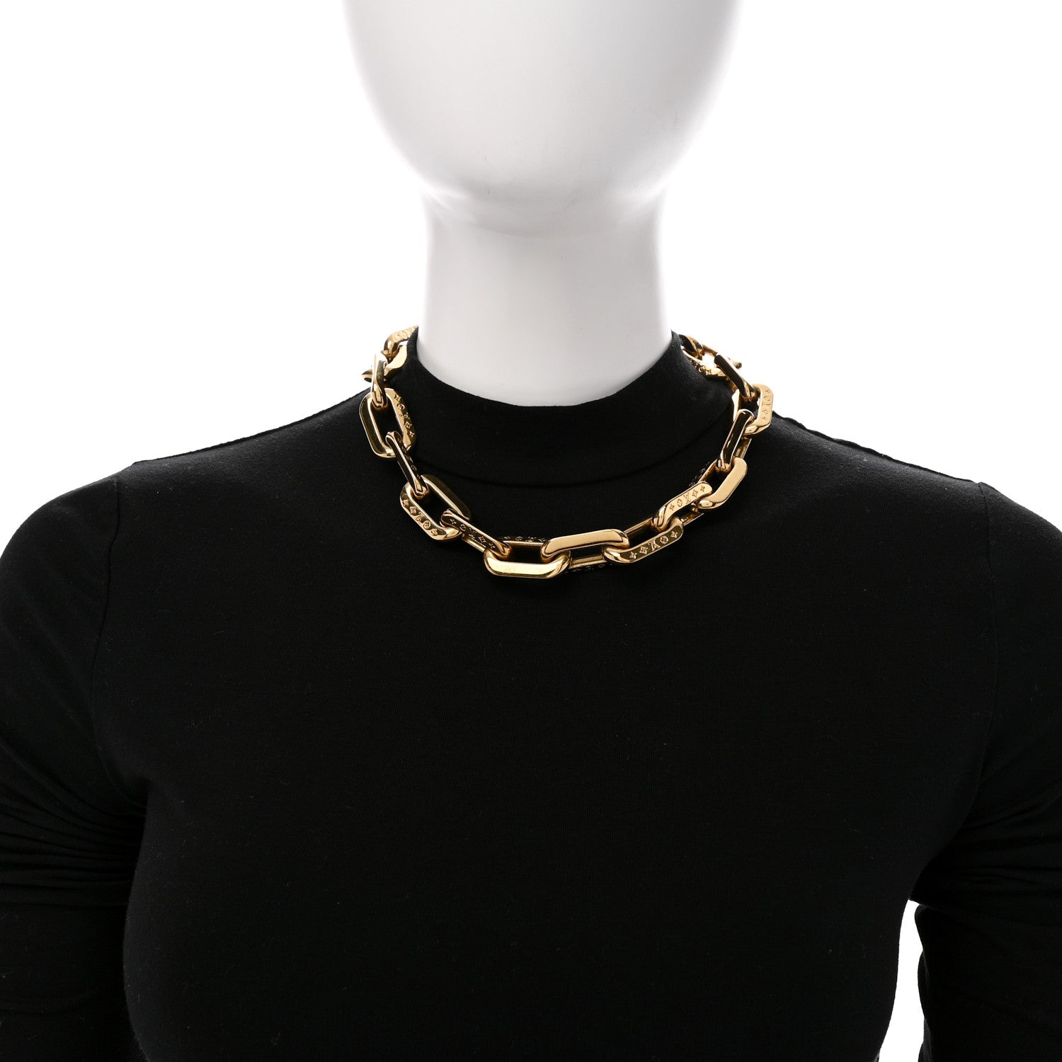 Louis Vuitton LV Edge Necklace MM Gold 2 of 7