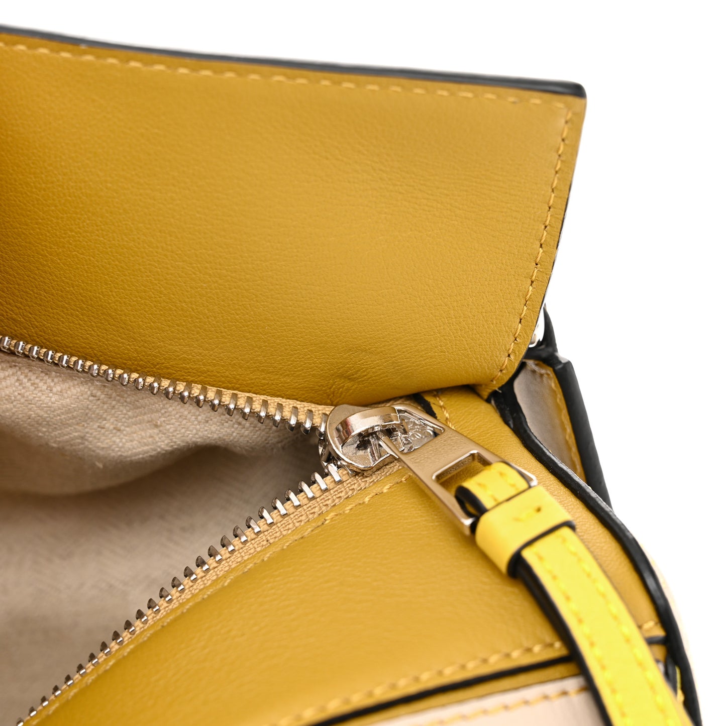 Grained Calfskin Small Puzzle Bag Ocre Yellow